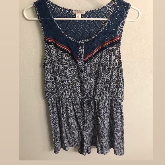 Boho Blue Romper - Picture 1 of 1